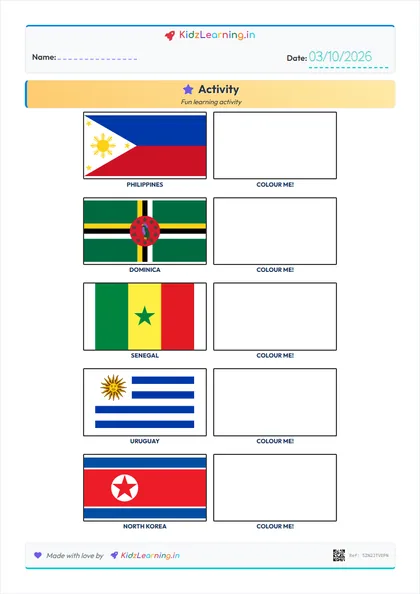 World Flags worksheet preview