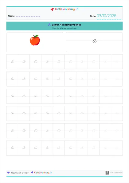 Cursive Tracing worksheet preview