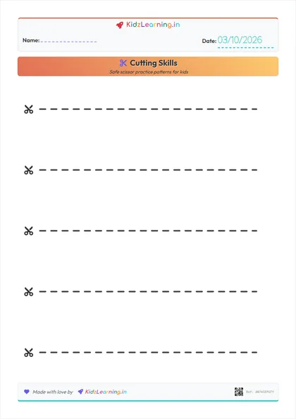 Cutting Skills worksheet preview