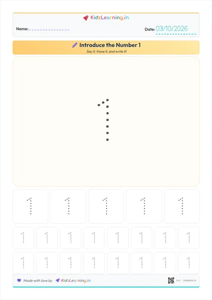Introduce a Number worksheet preview