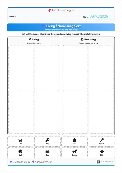 Living / Non-living Sort worksheet preview