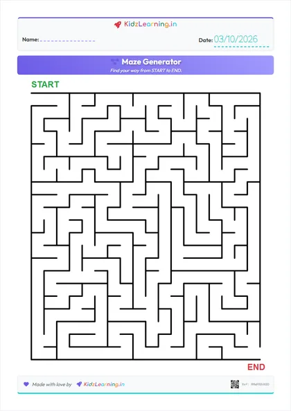 Maze Generator worksheet preview