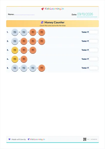 Money Counter worksheet preview