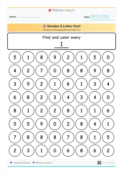 Number & Letter Hunt worksheet preview