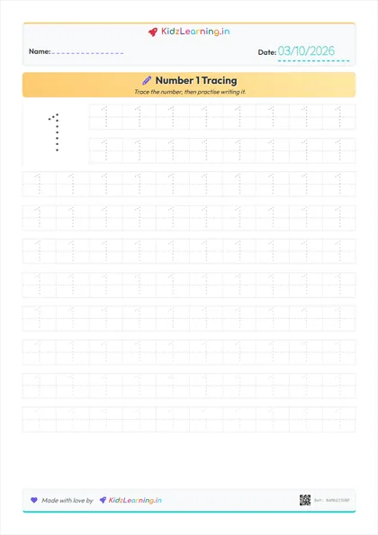 Number Tracing Practice worksheet preview