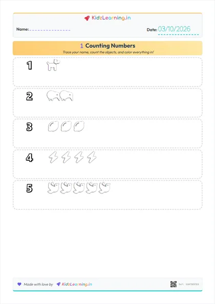 Counting Numbers worksheet preview