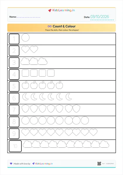 Count & Colour worksheet preview