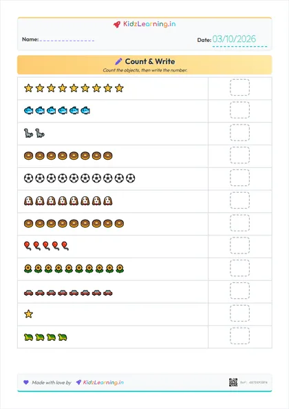 Count & Write worksheet preview