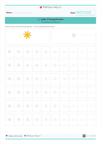Phonics Tracing worksheet preview