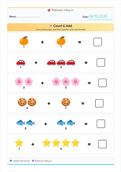Picture Addition worksheet preview