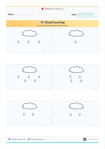 Cloud Counting worksheet preview