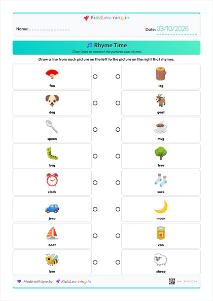 Rhyme Time worksheet preview