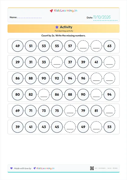 Skip Counting worksheet preview
