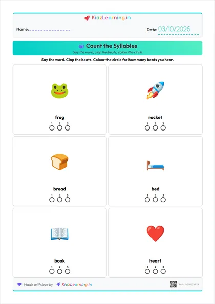 Count the Syllables worksheet preview