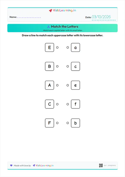 Match the Letters worksheet preview
