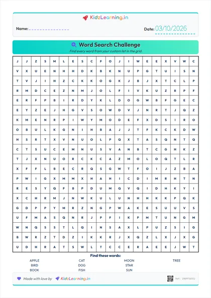 Word Search Challenge worksheet preview