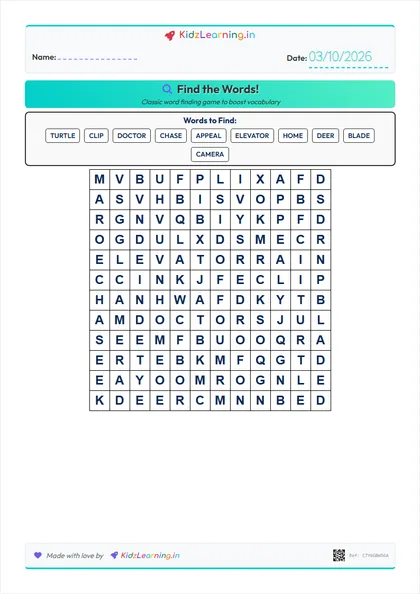 Word Search worksheet preview