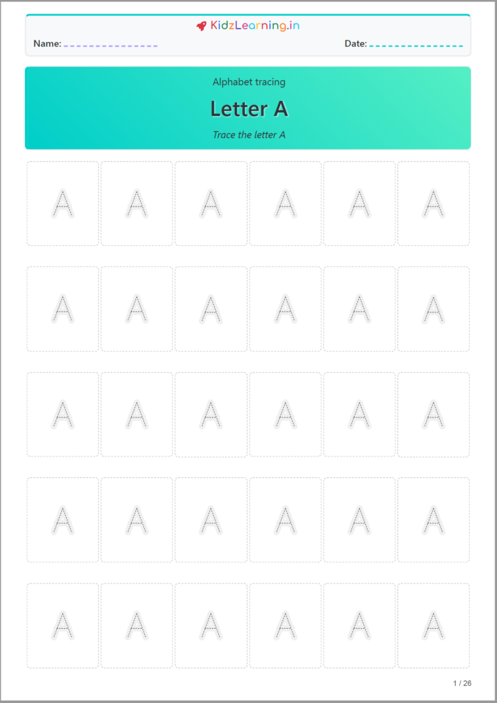 Alphabet Tracing — A to Z
