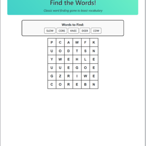 Word Search Pack — Level 1 (100 Puzzles)